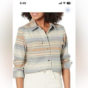 Pendleton Tan Multi Stripe Wool Board Shirt Button Down NWT Size XS